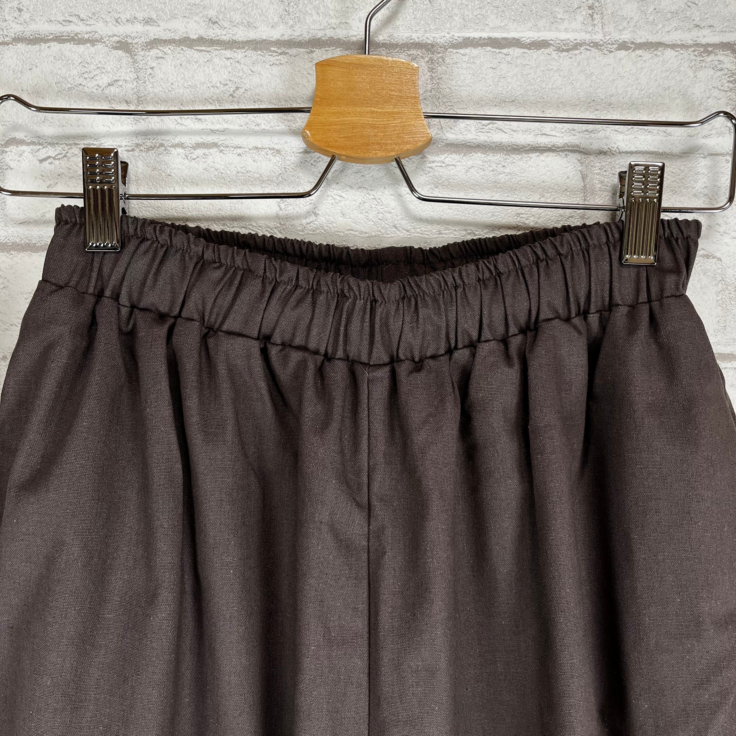 COLORK カラック タックパンツ 裾絞り コットン リネン チャコール