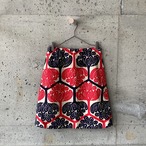 MARNI Red x navy blue large floral pattern skirt