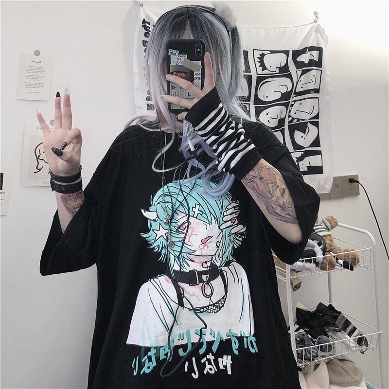 スタイルカジュアルTシャツ トップス サマープリントルーズショート 半袖 ハーフスリーブ 大きめサイズ かわいい 夏物 ケッペル4995335622