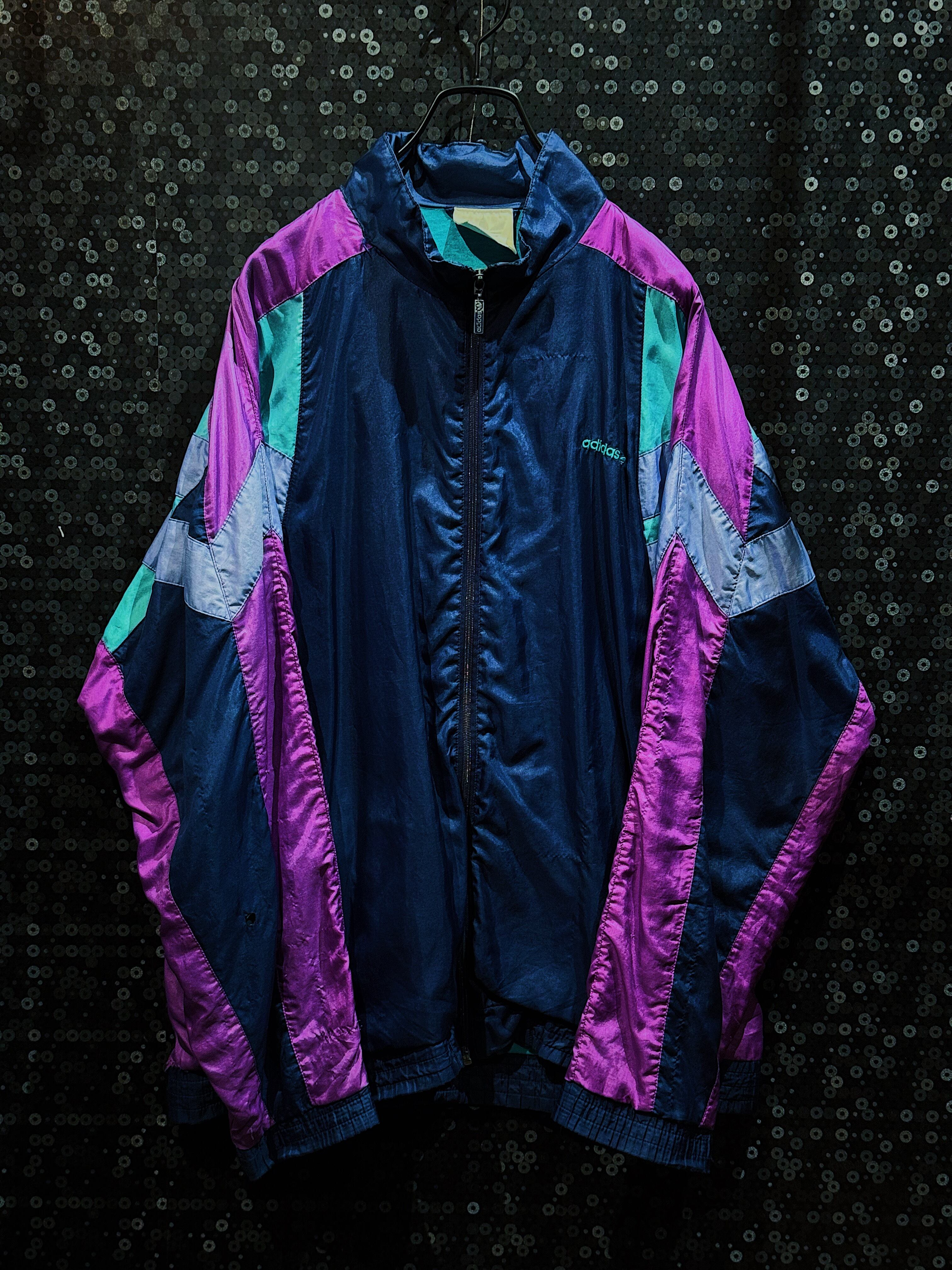 【ÆIEM】90's vintage adidas original trefoil logo mix color nylon jacket