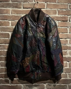 【Caka act3】 "ツギハギ" "極上" Vintage Leather Loose Bomber Jacket