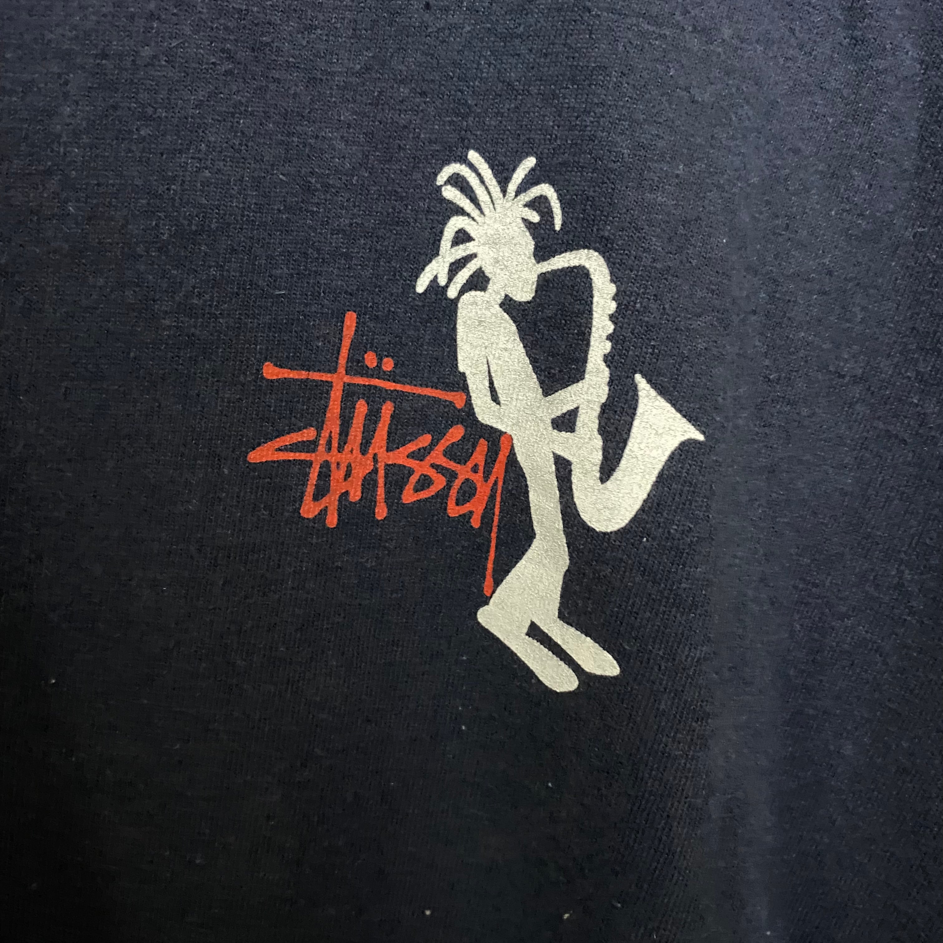 Old stussy Tシャツ s シャドーマン USA製 ジャズマン   LUCKY