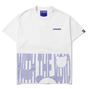 送料無料【HIPANDA ハイパンダ】メンズ ラインストーン ビッグシルエット Tシャツ MEN'S RHINESTONE BIG SILHOUETTE SHORT SLEEVED T-SHIRT / WHITE・BLACK・BLUE