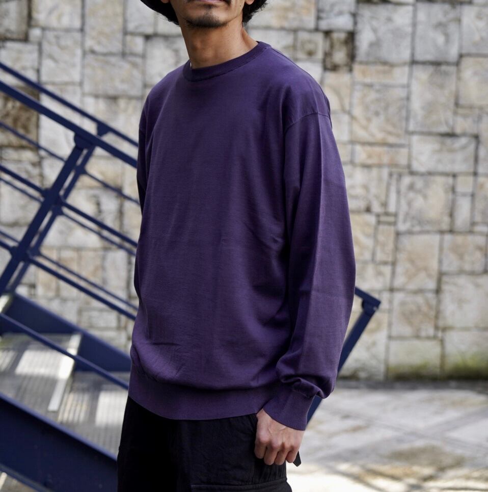 COMOLI(コモリ)/18G クルーネックニット-fade navy-(X01-06021) | Signs