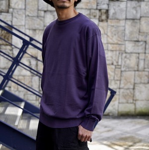 COMOLI(コモリ)/18G クルーネックニット-fade navy-(X01-06021)