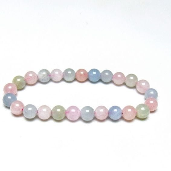 ミックスカラーベリル ブレスレット 8mm 一点物 メール便可 [M便 1/10] 111-48733