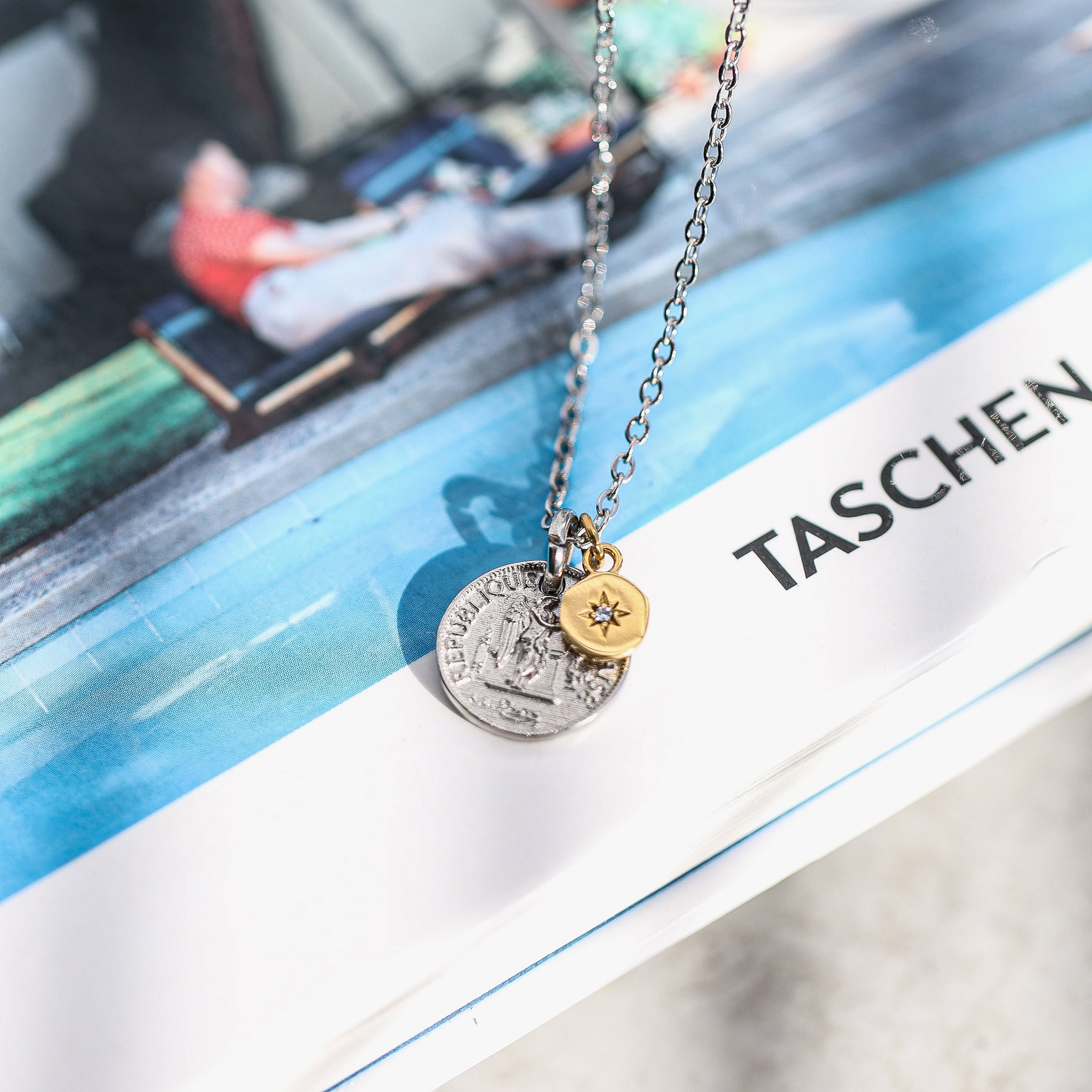 316l coin sun necklace (2way) #N59 | loseford powered by BASE