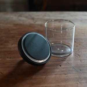 ガラスジャー M ブラック〈食器・キャニスター・保存容器・収納・キッチン〉113868