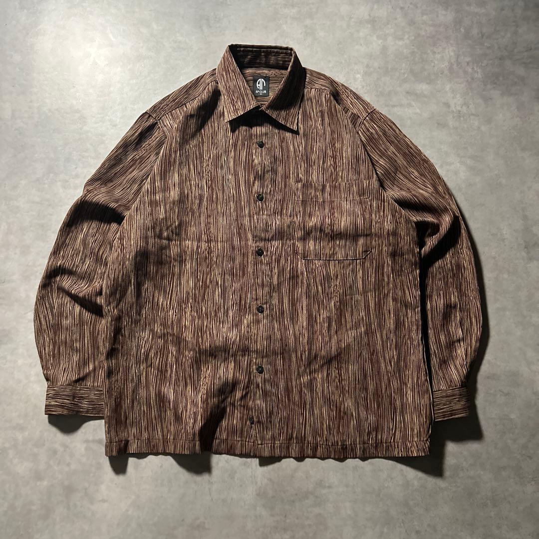 ヴィンテージ ストライプ モード レトロ アートパターン デザイン シャツ