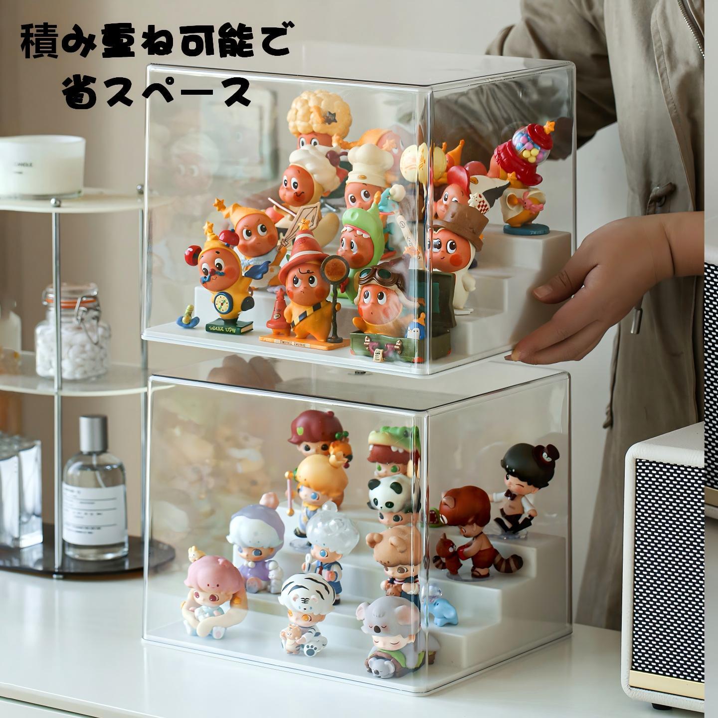 ぬいぐるみ ディスプレイケース 4段 透明 アクリル 防水防塵 収納