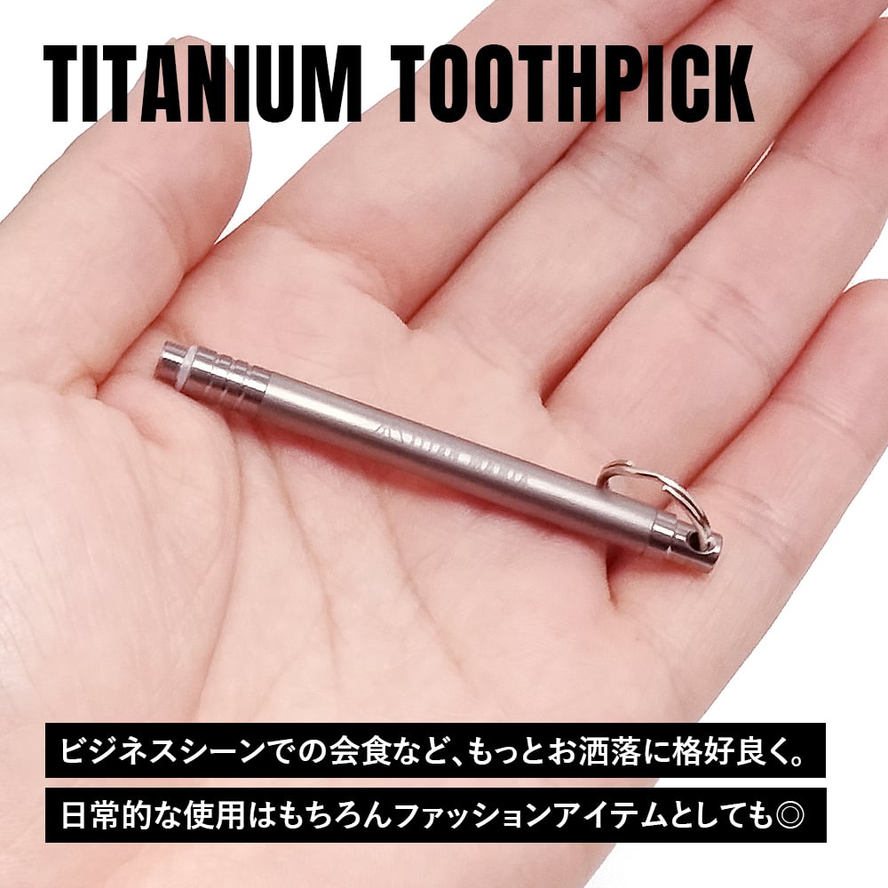 つまようじ 爪楊枝 チタン製 携帯用 便利 おしゃれ 軽量 防水 フルーツ