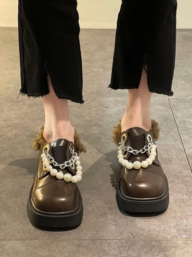 レザーウィンターベルベットレッドスタイルスタンダードシングル 靴 シューズ レトロ 冬物 部族の婦人靴41062616089