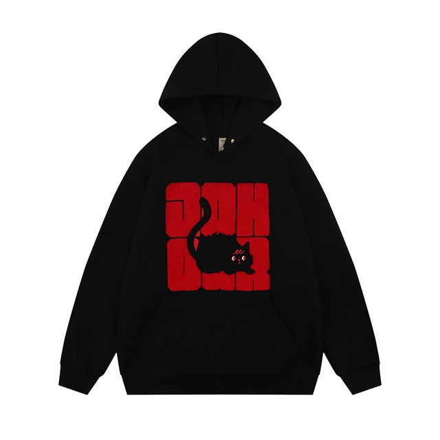 ♥可愛い猫柄パーカー！【JINXIUシリーズ】★パーカー★ ユニセックス 2color トップス 猫柄 猫 ねこ ネコ