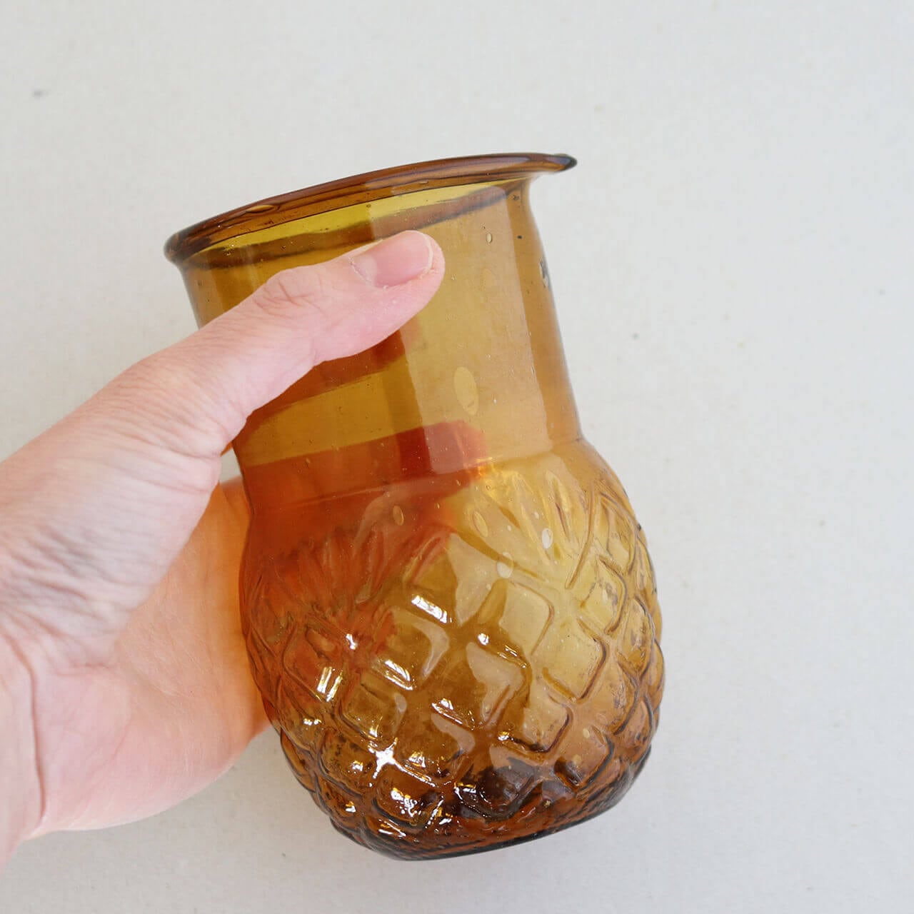 ガラスベース 13cm アンバー ◇ レトロ アンティーク調 ナチュラル
