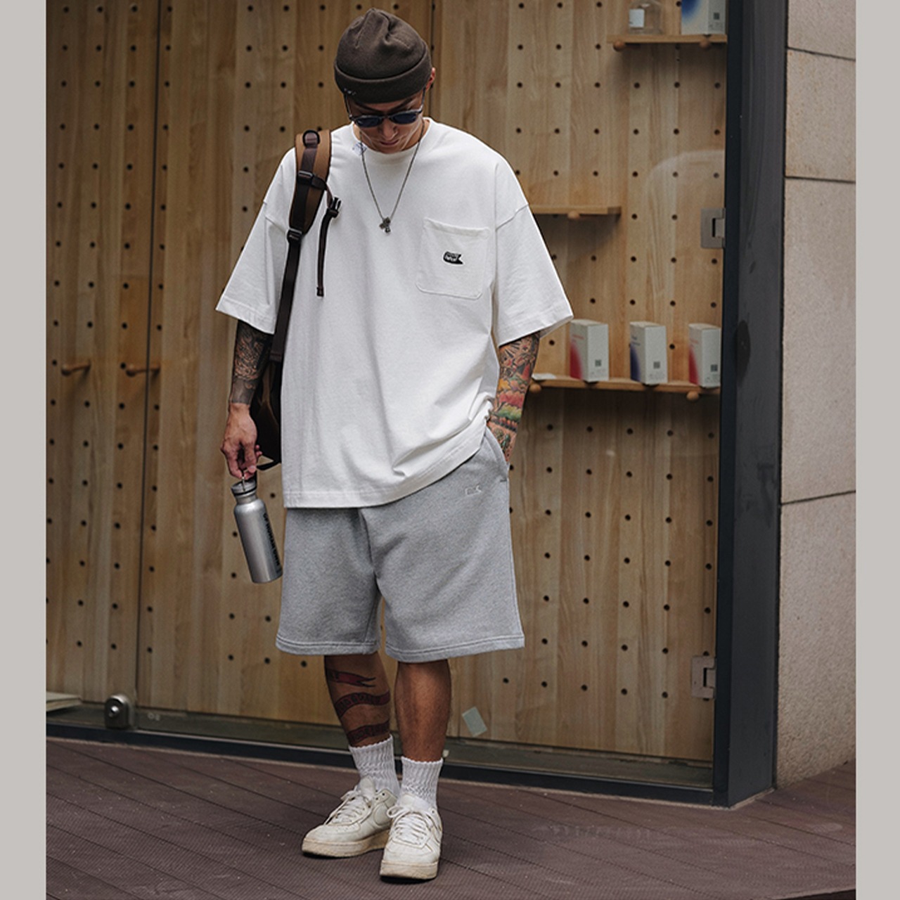 Utility pocket oversized t-shirt 0587 - 5