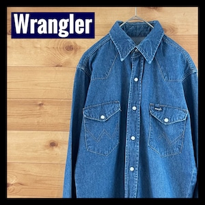 【Wrangler】80s 90s ラングラー ウエスタンデニムシャツ アメリカ古着