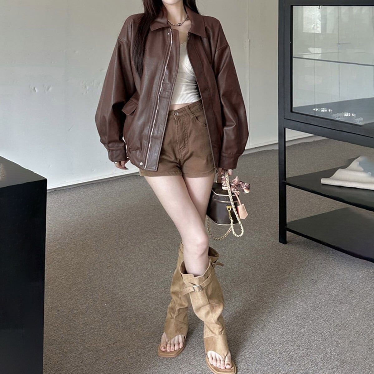 ライダース ジャケット PUレザー レディース 韓国 ブルゾン 秋冬 防寒 防風 大人 カジュアル ストリート 原宿系 レトロ 革ジャン レザージャケット アウター 大人可愛い 大人女子