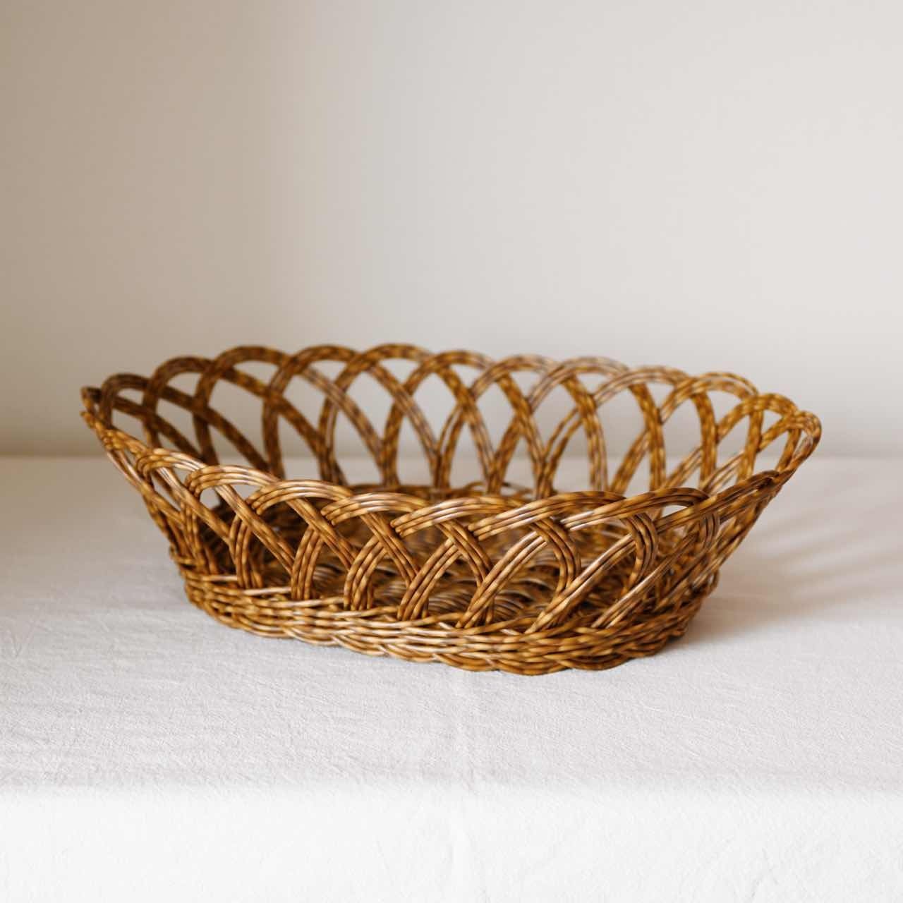 UTILE PPラタン ブラウンオーバルバスケット| 楕円形 洗えるカゴ トレイ 収納 ナチュラル 雑貨屋