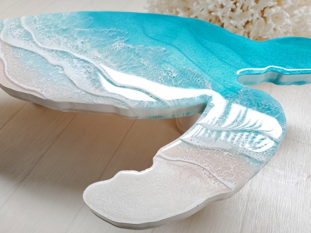 114.オーシャンレジンアート ホヌ型パネル小