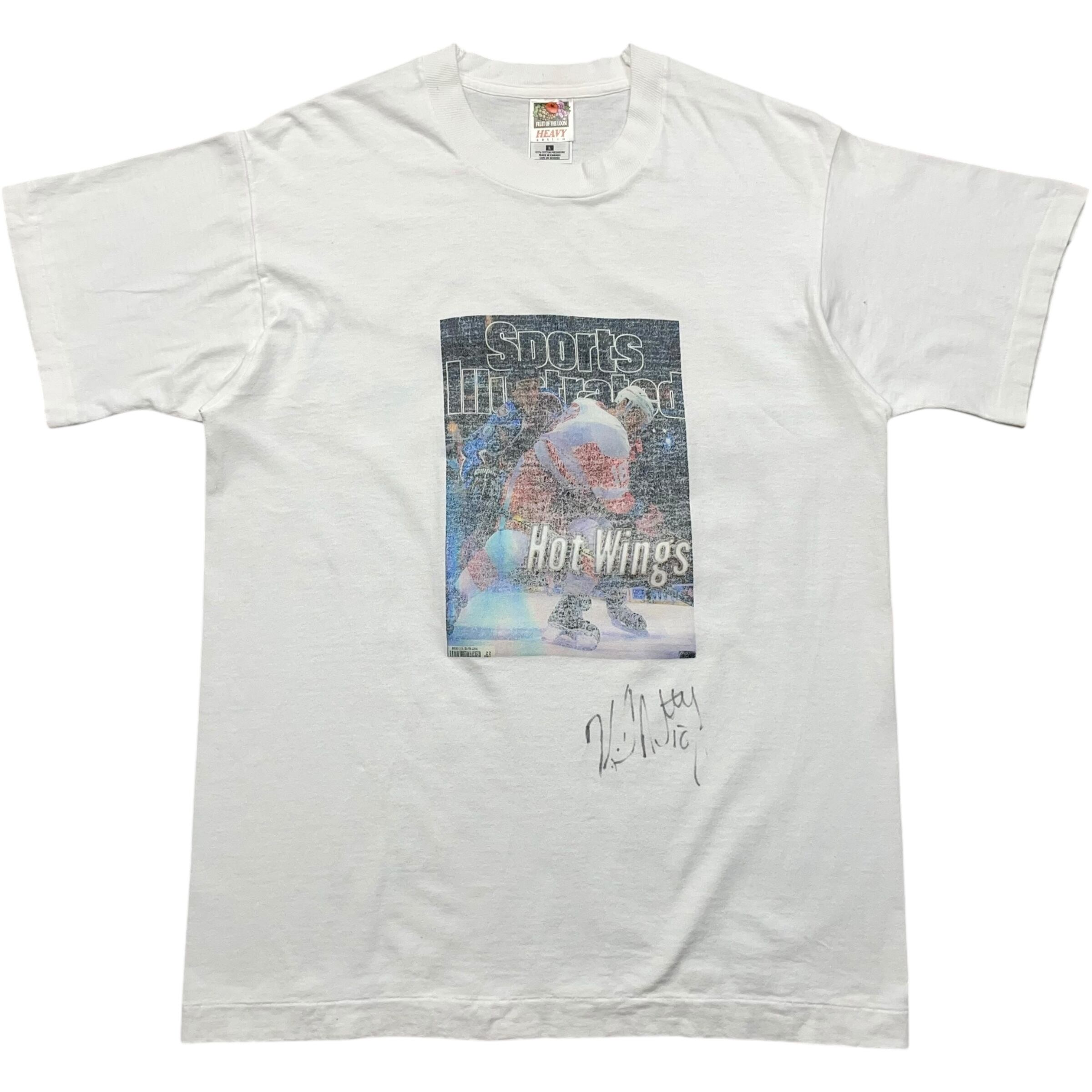 《L》 FRUIT OF THE ROOM フルーツオブザルーム Tシャツ アイスホッケー プリント サイン入り ホワイト 90年代 vintage no. 8285