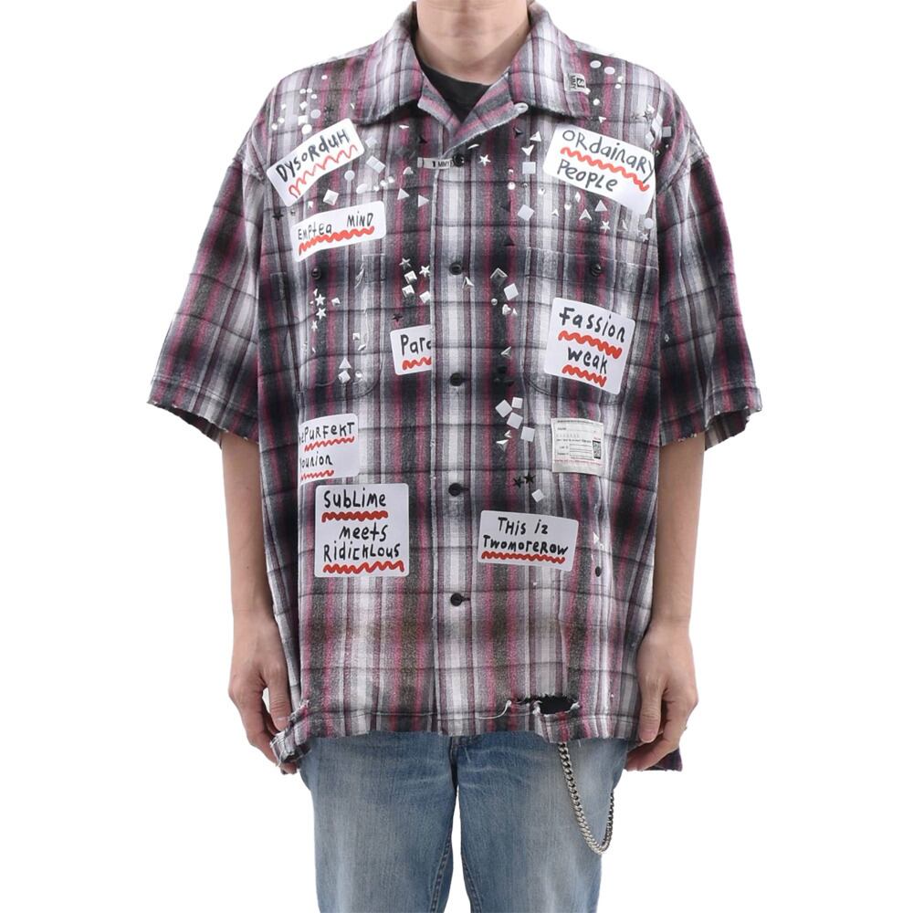 Maison MIHARA YASUHIRO】H/S CHECK SH w STICKER | AYIN