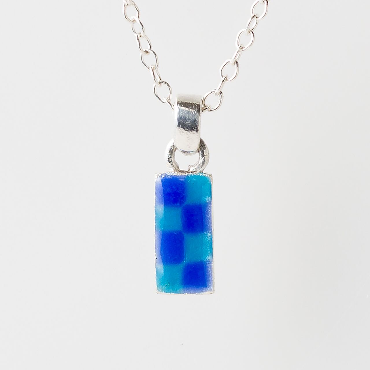 CHECK blue & aqua - necklace -