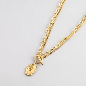 316L ellipse mantel chain necklace #n116