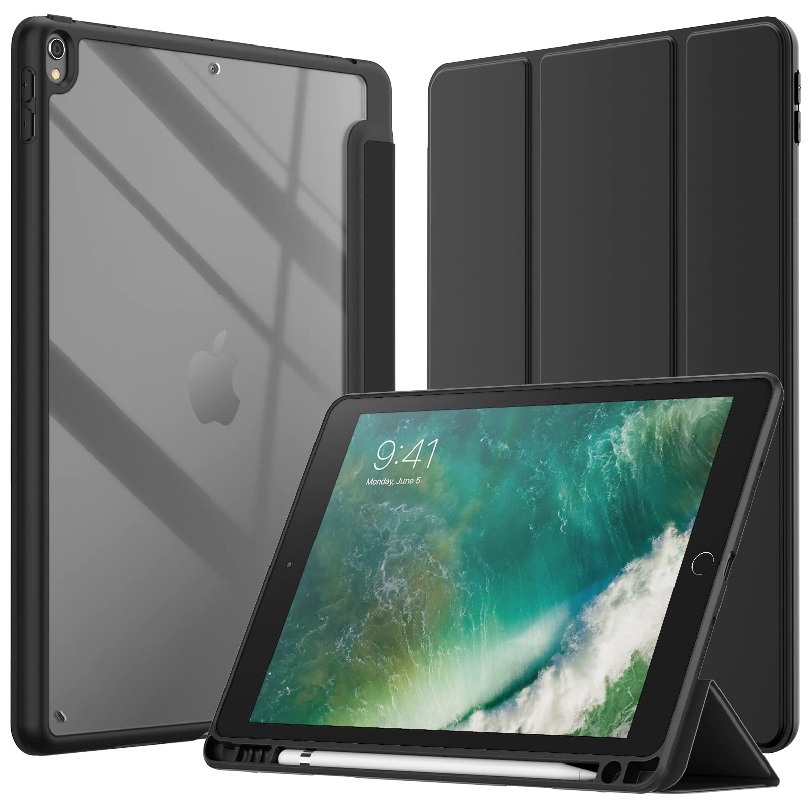 JETech iPad Air 第3世代・iPad Pro 10.5インチ用 ケースカバー (ブラック)