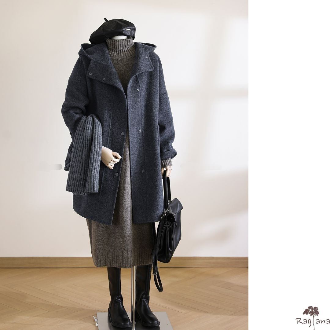フード付き コート M 3col 250486 | Raglana