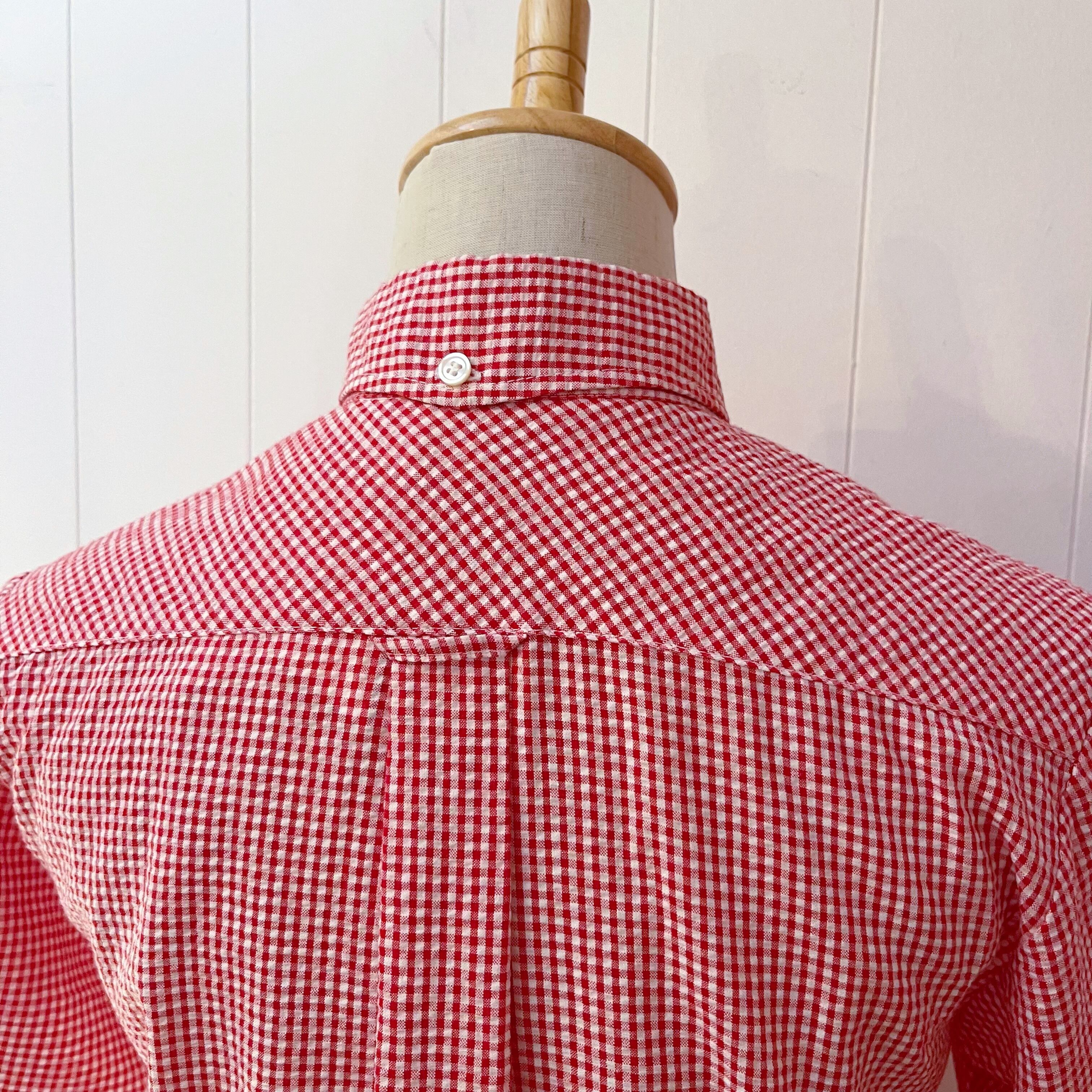 red gingham check shirt