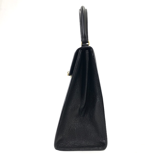 CELINE セリーヌ マンテル エンボスレザー トップハンドル ケリー ハンドバッグ ブラック オールドセリーヌ ヴィンテージ vintage vtz7d4
