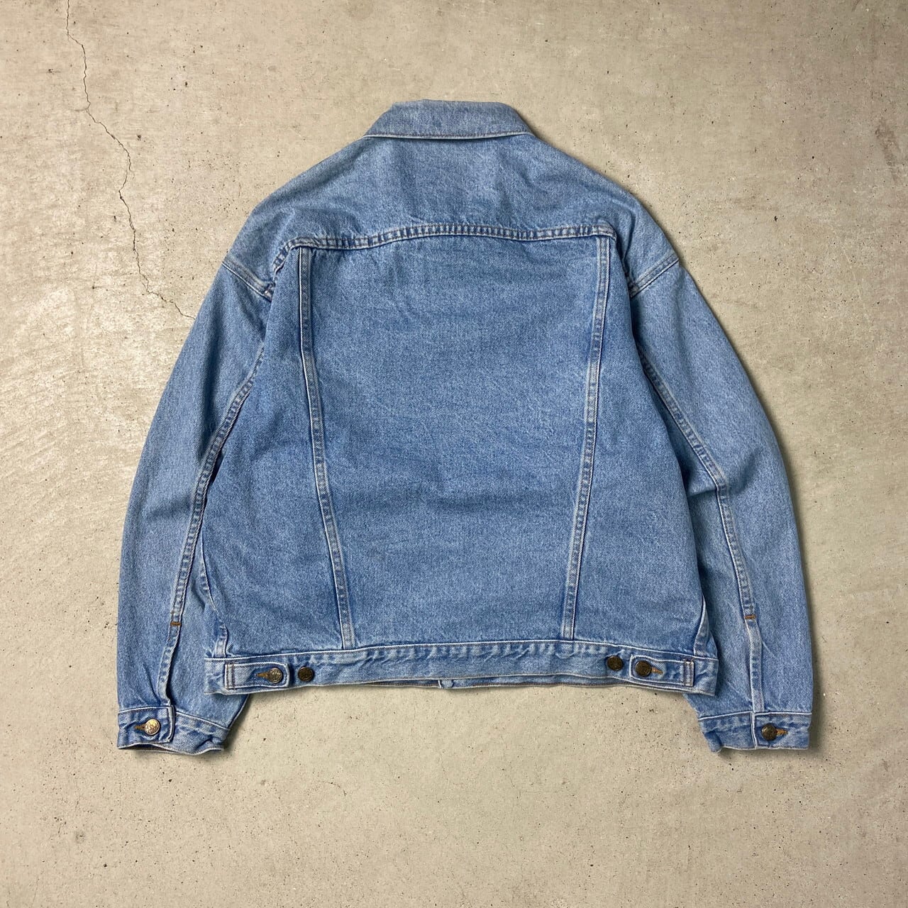 90年代 USA製 VANTAGE デニムジャケット 企業ロゴ刺繍 メンズXL