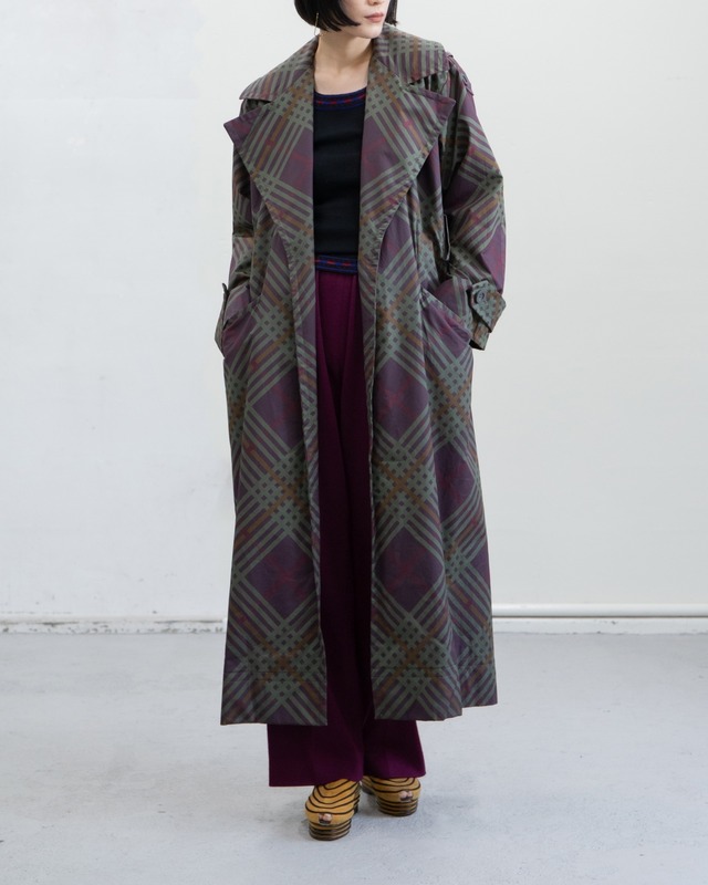 1980s Yves Saint Laurent - geometric plaid coat