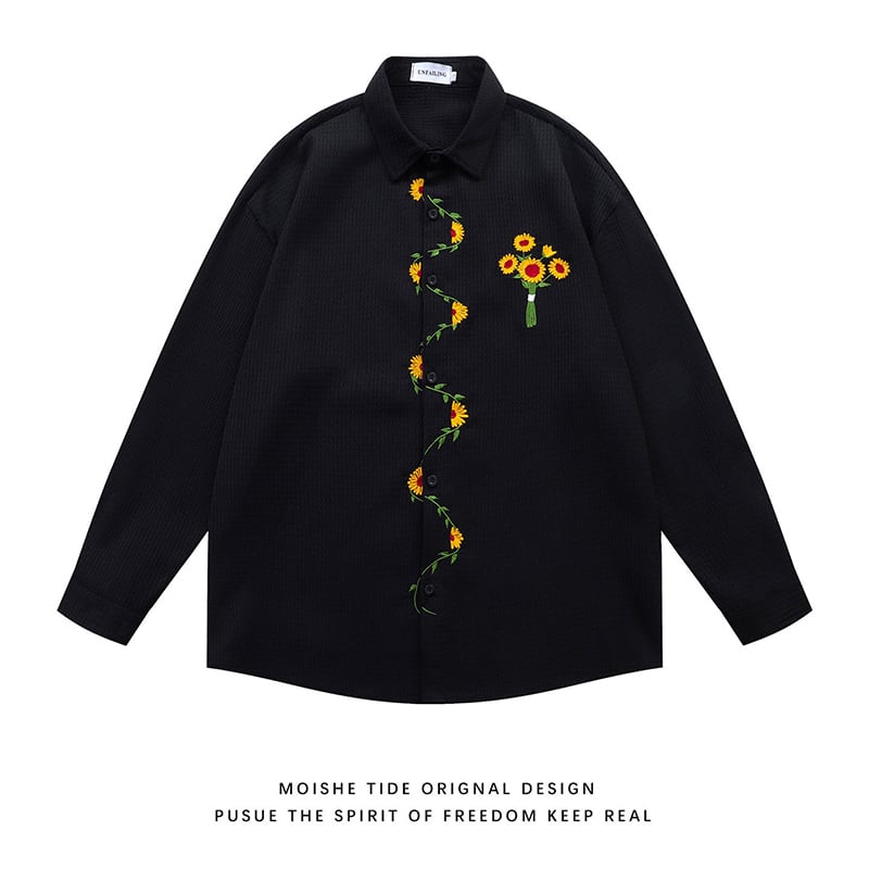 ♥向日葵刺繍シャツ！【UATONLINEシリーズ】☆シャツ☆ ユニセックス