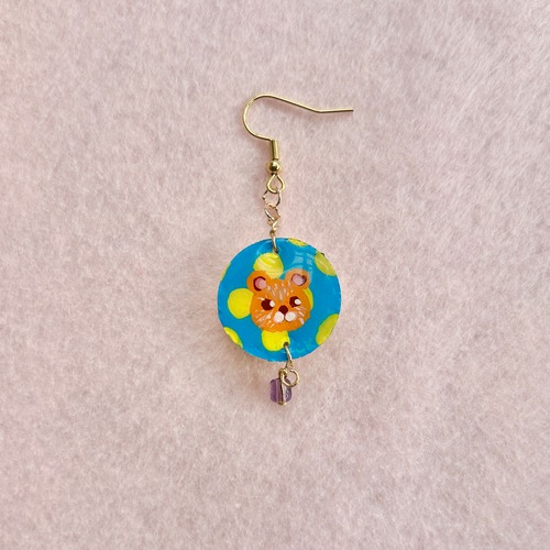 くまちゃん　ピアス/イヤリング　手描きの王国