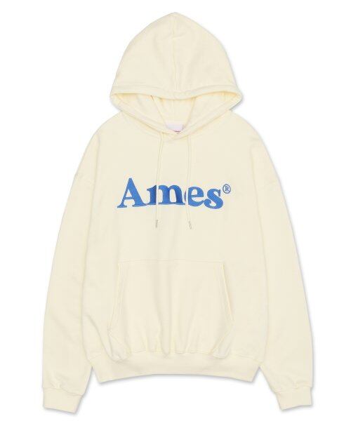 AMES-WORLDWIDE] BASIC LOGO HOODIE CREAM | もごつ