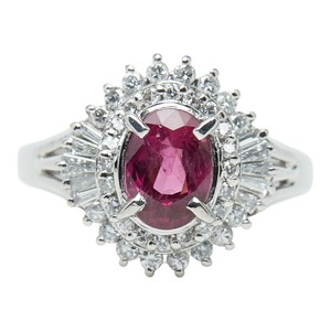 Pt900 プラチナ ルビー1.53ct ダイヤ0.50ct リング 指輪 レディース 12号 【中古】