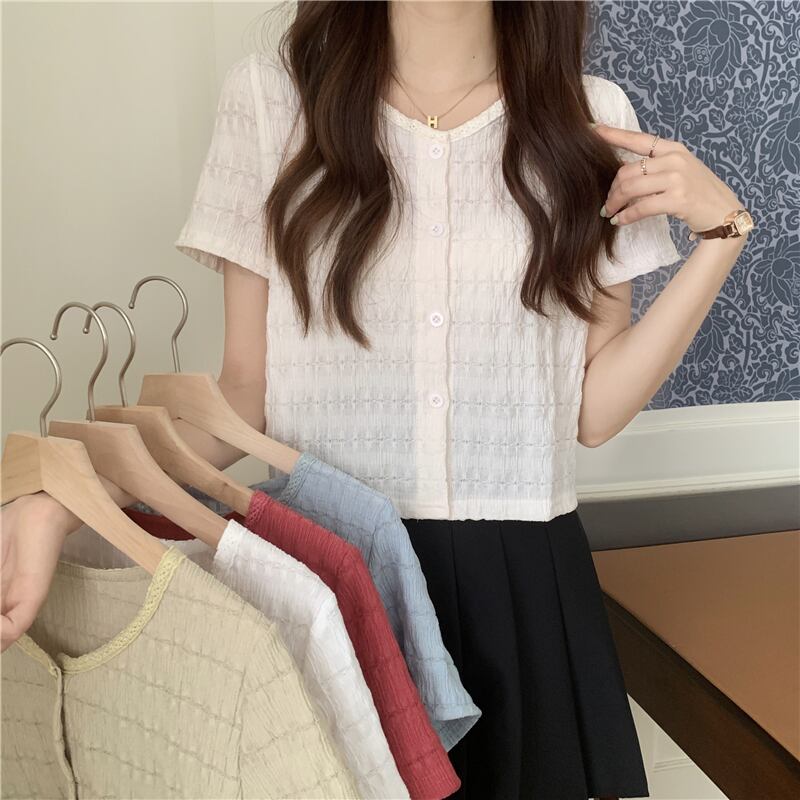 トップス レディース Tシャツ カットソー カーディガン クロップド丈 半袖 Vネック フロント ボタン かわいい 大人可愛い カジュアル ナチュラル こなれ感 抜け感 おしゃれ お洒落 綺麗 ラブリー ガーリー キュート 薄手 楽ちん 無地 ホワイト アプリコット ブルー レッド グリーン OL 通勤 学生 デート お出かけ 女子会 休日 イベント 送料無料 公園 フリーサイズ 春 夏 10代 20代 韓国 韓国系 着回し 普段使い モテ 定番 トレンド ファッション コーデ へそ出し プレゼント 流行