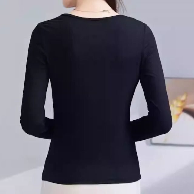 ショルダーレース スクエアネック ロングスリーブ カットソー ds1081