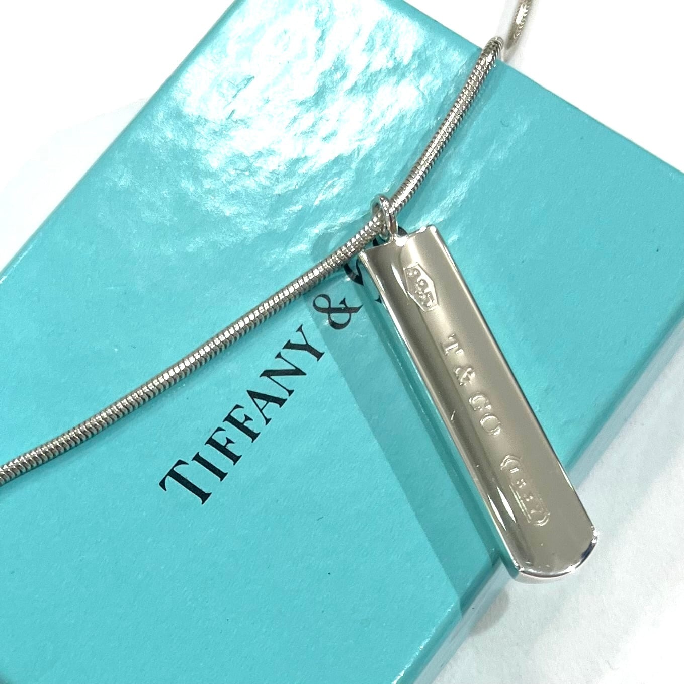 TIFFANY & Co.】 2772 1837 バーネックレス SV925 スネークチェーン