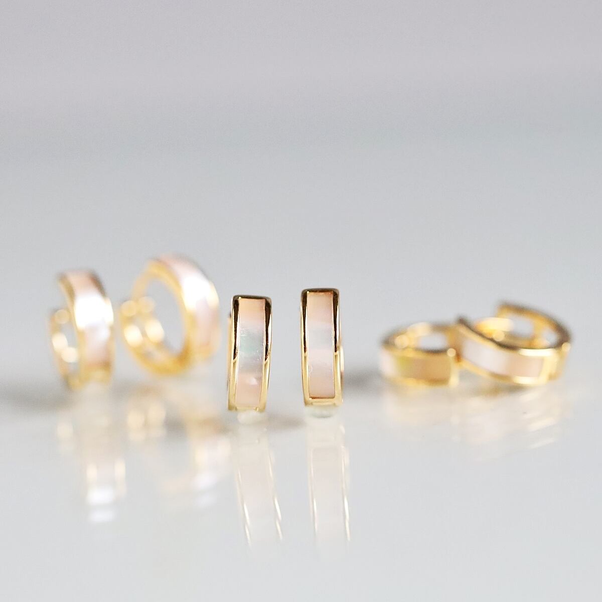 天然 ミスティック トパーズ フープピアス レディース ピンクゴールド 加工 天然石 お守り アレルギー対応 ブランド