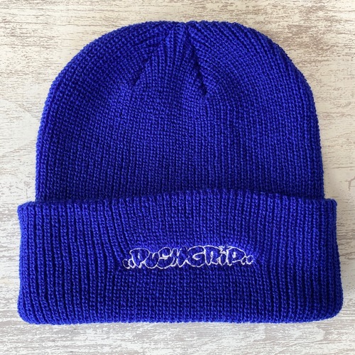 【PUSH GRIP】 BUBBLE STRAIGHT BEANIE  (BLUE)