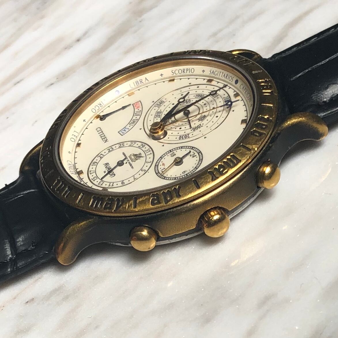 vintage CITIZEN complication quartz watch 