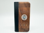 Boho leaf/手帳型 wood case