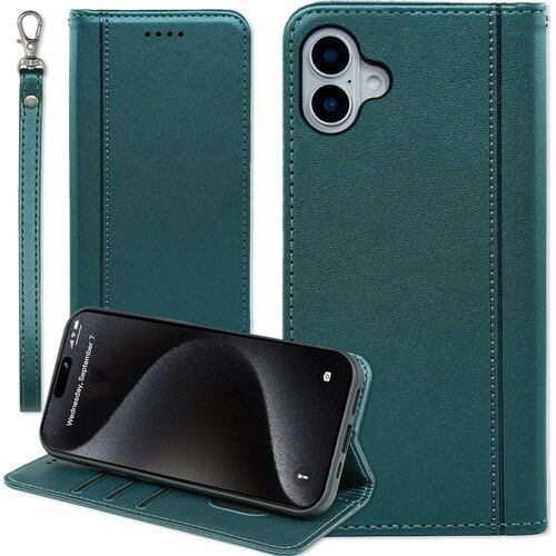 iPhone 16 ケース 手帳型 用 アイフォン16 ストラップケース アイホン16 携帯ケース いphone16 カバー アイホン アイフォン 16 手帳ケース 16ケース iPhone16 ストラップ付きケース 手帳 耐衝撃 カードケース 適用 Cobeimisr CASE マグネット ストラップ スマホケース ダーク グリーン 3471