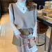 ベーシックニット あったか！カシミヤタッチ 人気爆発ニットベストベスト レディース 秋冬新作 アウター ファッション Vネック ルーズ ニット ノースリーブ ジャンパーベスト 馬 クリップ レイヤード