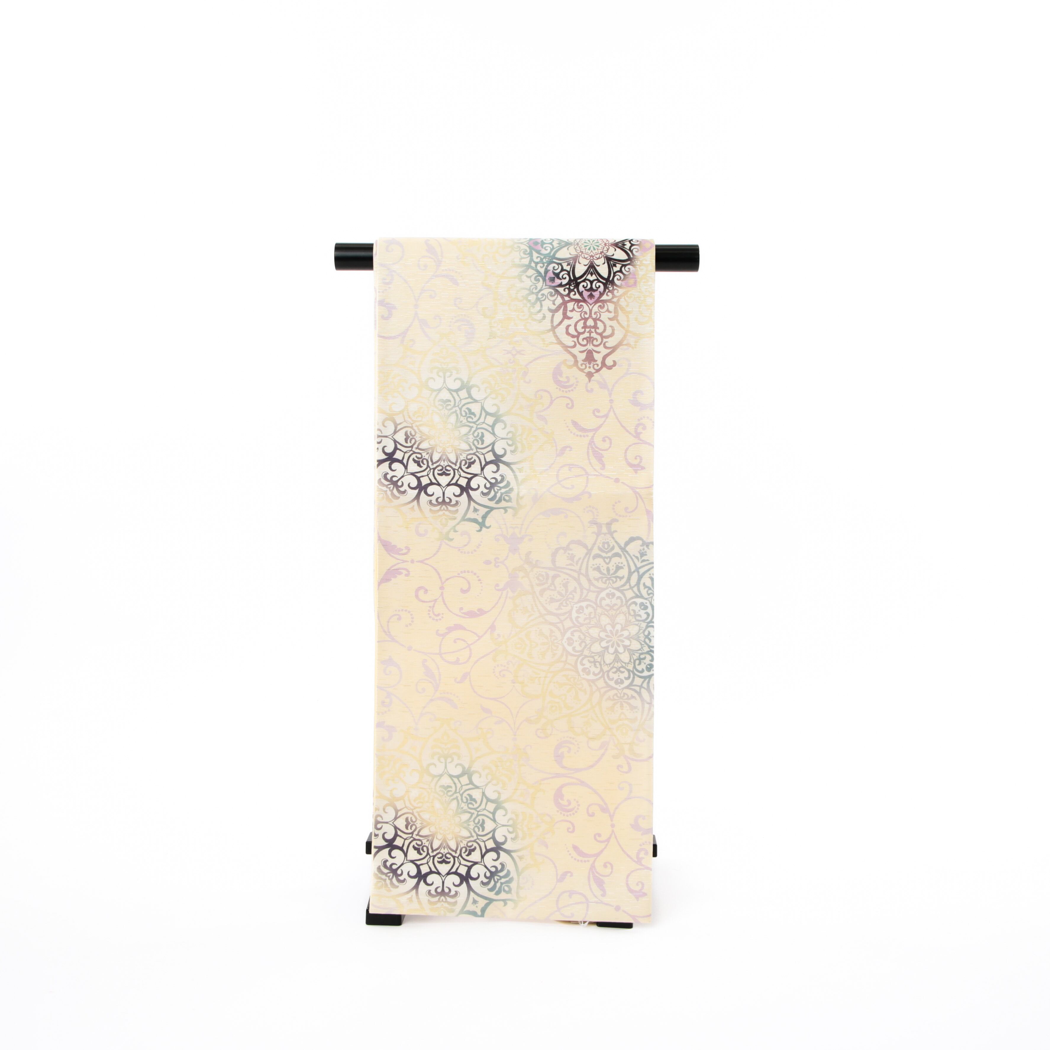 新品・未使用 WAKKA 正絹 京袋帯【アラベスク／クリーム】お仕立て