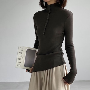 asymmetry high neck pullover 14814