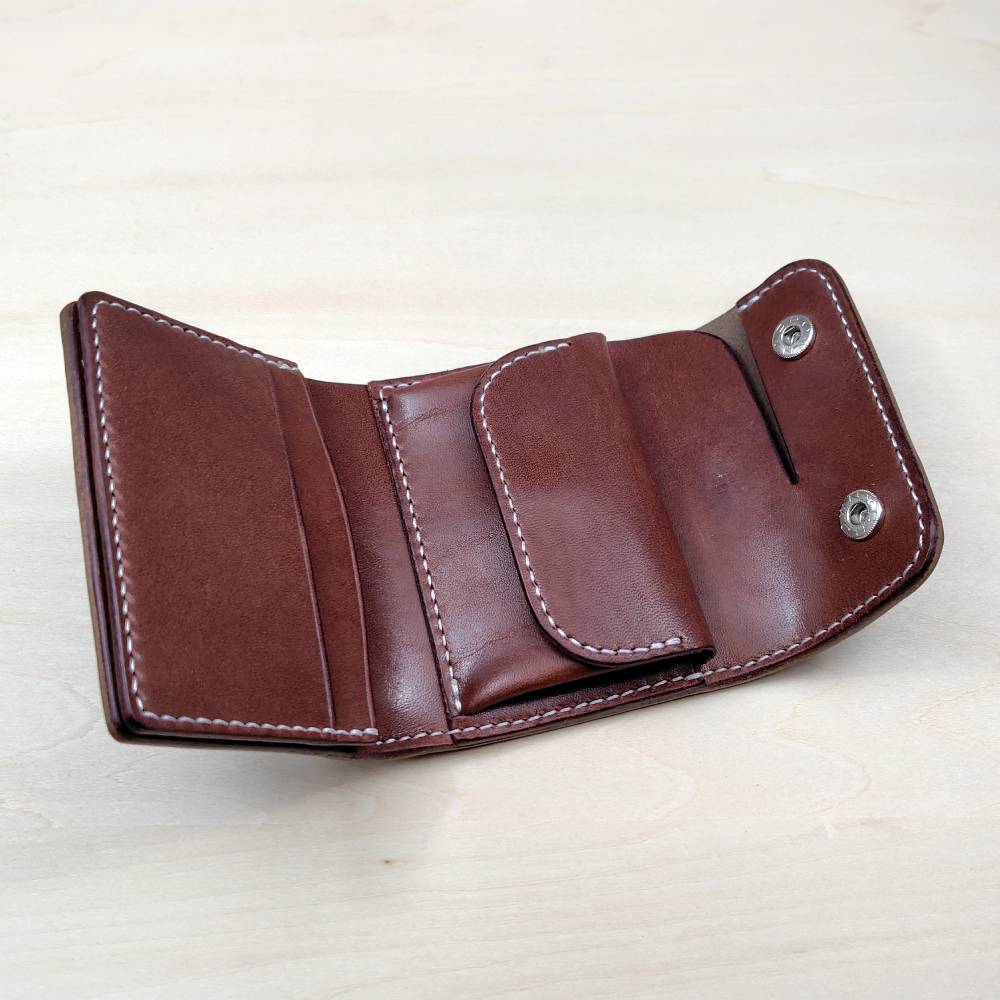ミニウォレット 三つ折り コンパクト 財布 クロムエクセル/サドル