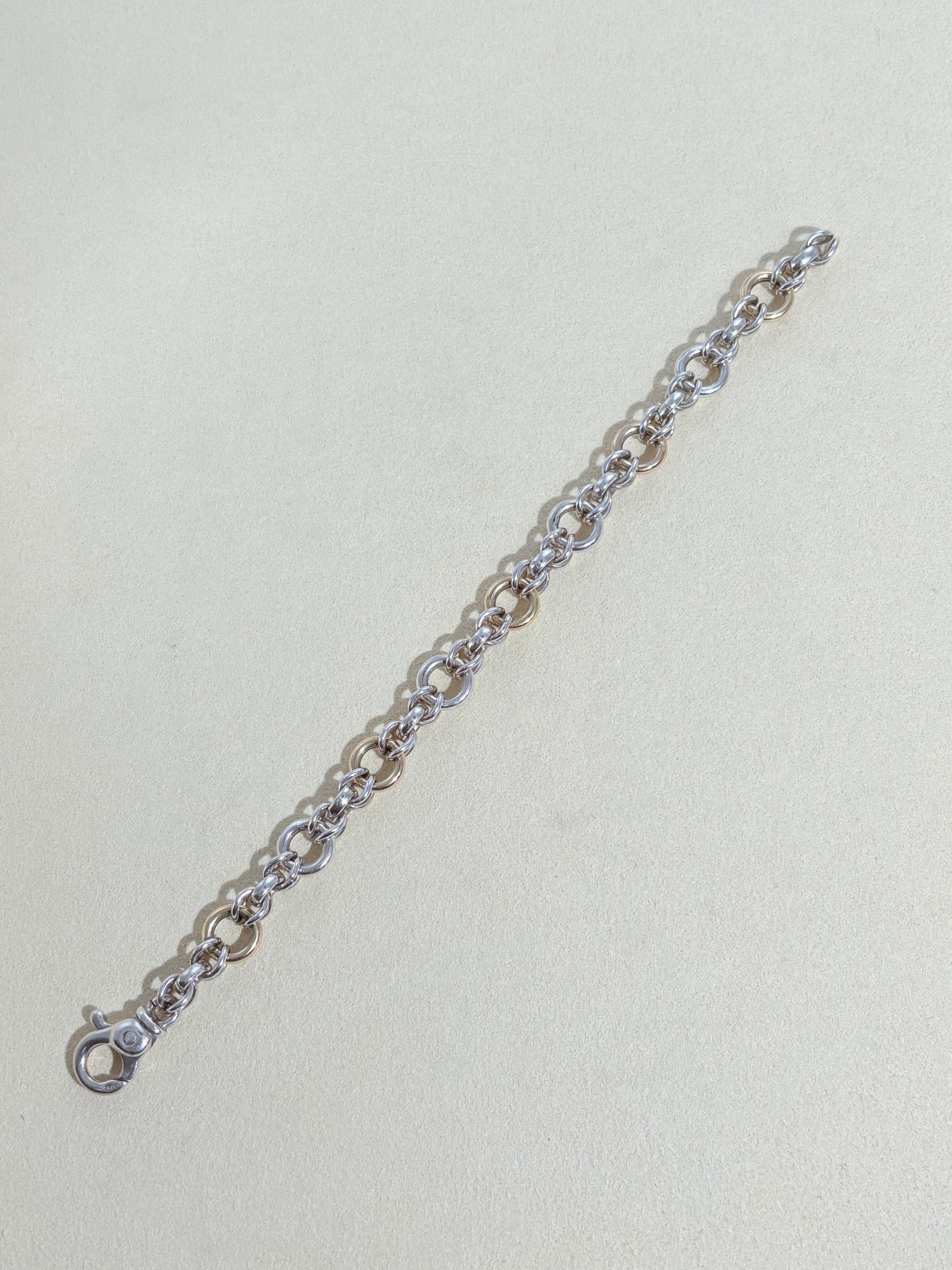 14k Accent Complex Chain Bracelet -Italy-
